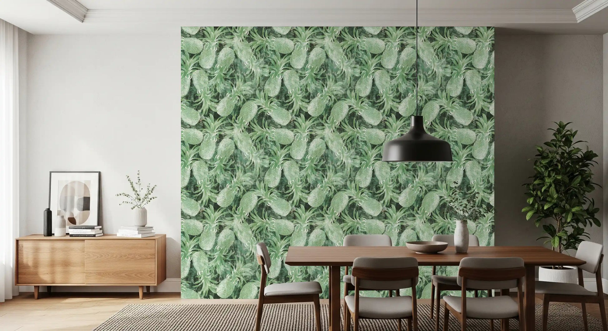 Rustic Tropical Pineapple Art Wallpaper⁠