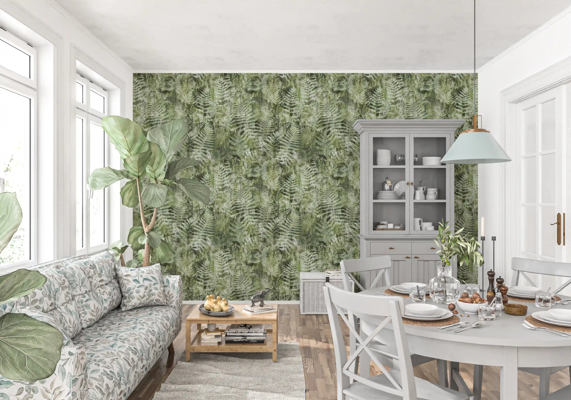Forest Fern Botanical Print Wallpaper⁠