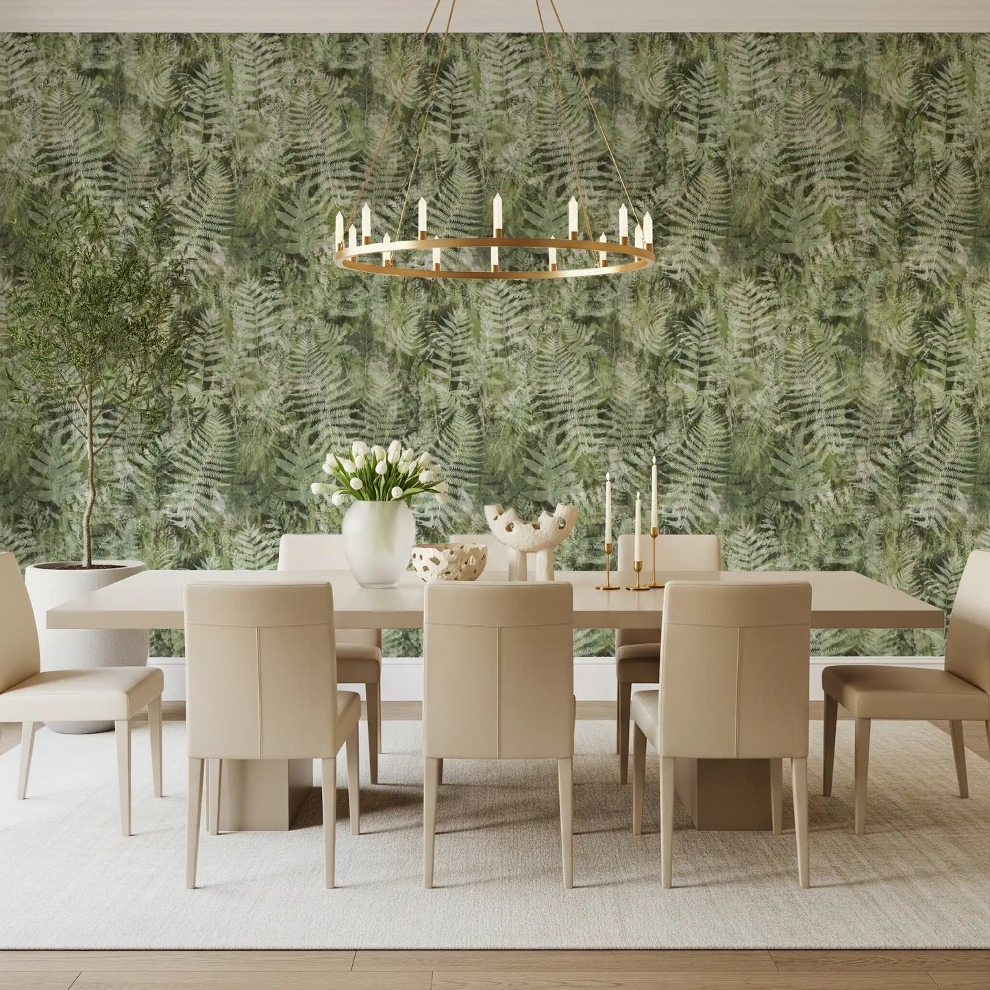 Forest Fern Botanical Print Wallpaper⁠