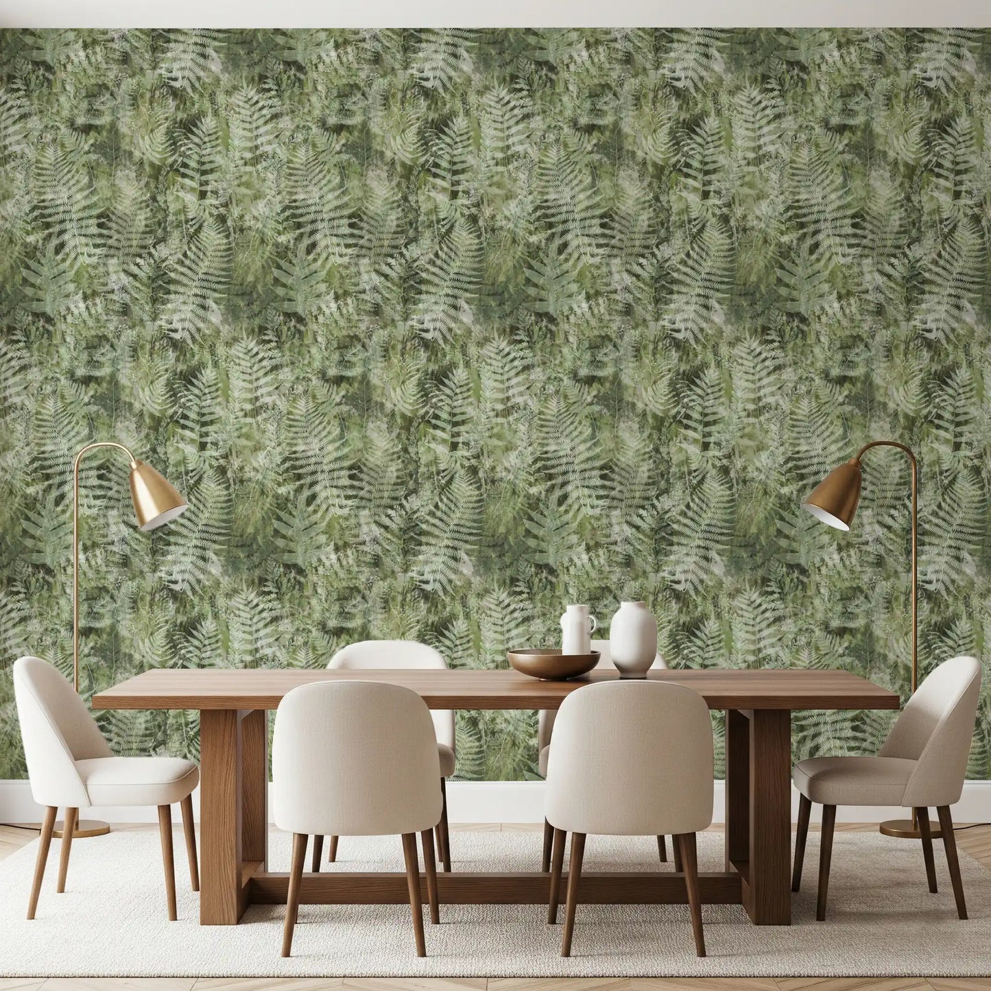 Forest Fern Botanical Print Wallpaper⁠