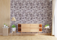 Vintage Lilac Floral Sketch Wallpaper⁠
