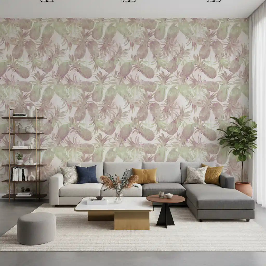 Sun-Drenched Tropical Fruit Motif Wallpaper⁠