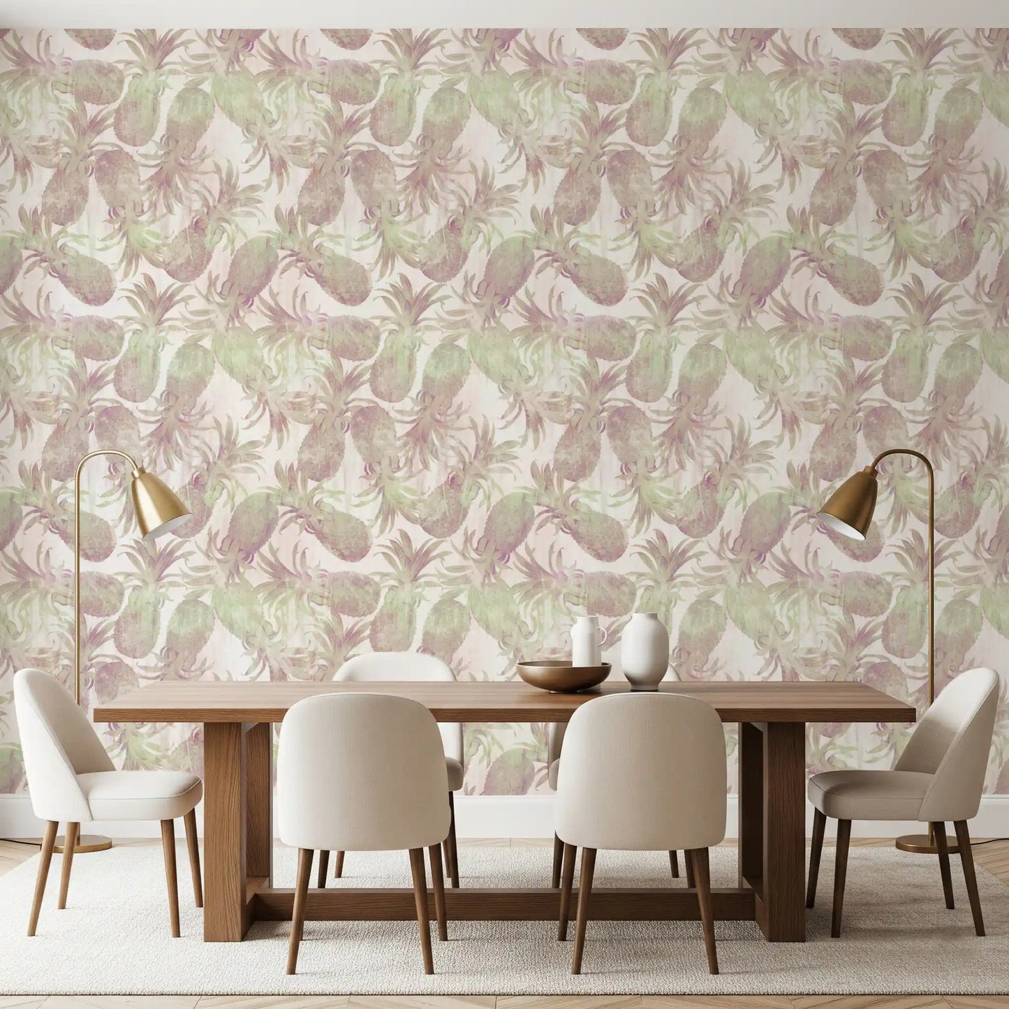 Sun-Drenched Tropical Fruit Motif Wallpaper⁠