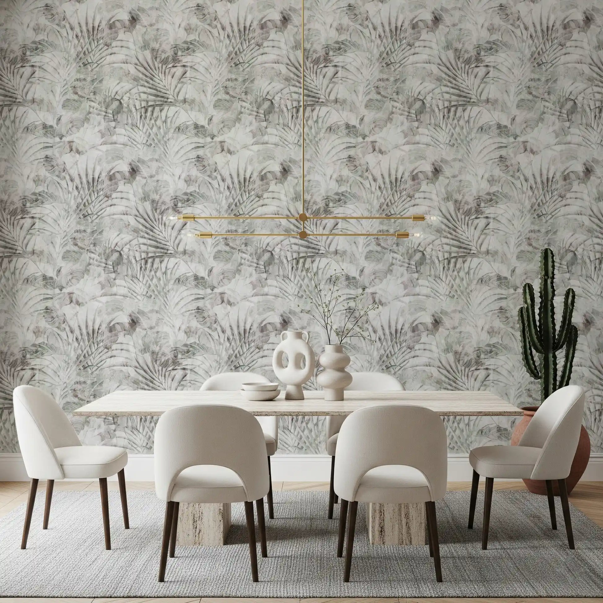 Muted Tropical Foliage Wallpaper⁠