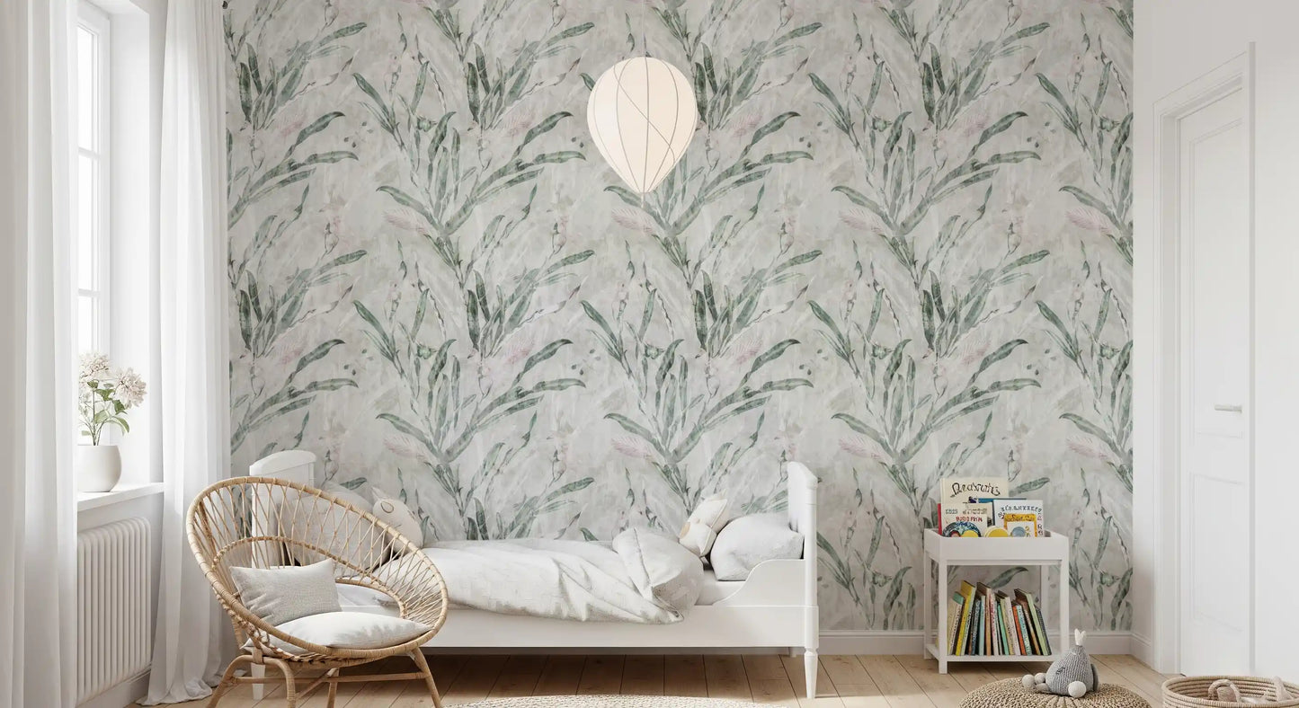 Ethereal Botanical Sage and Blush Wallpaper⁠