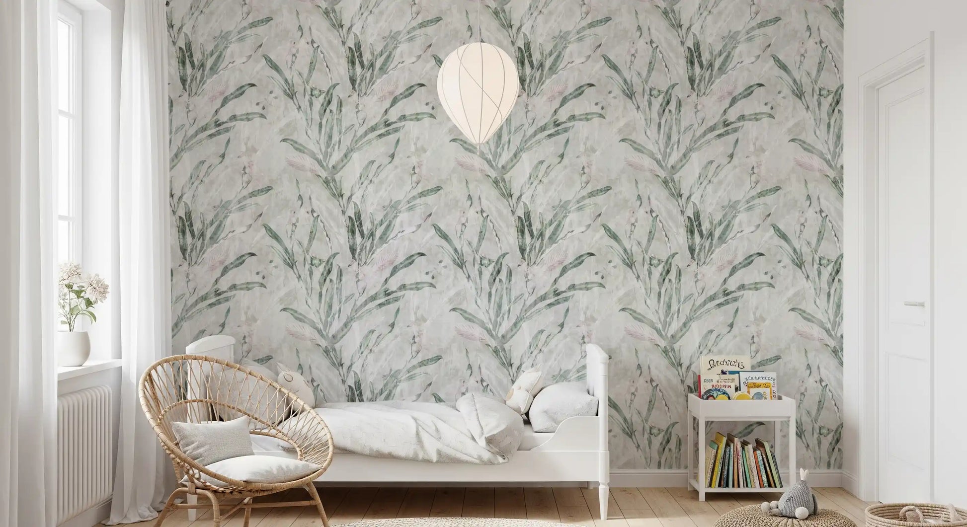 Ethereal Botanical Sage and Blush Wallpaper⁠