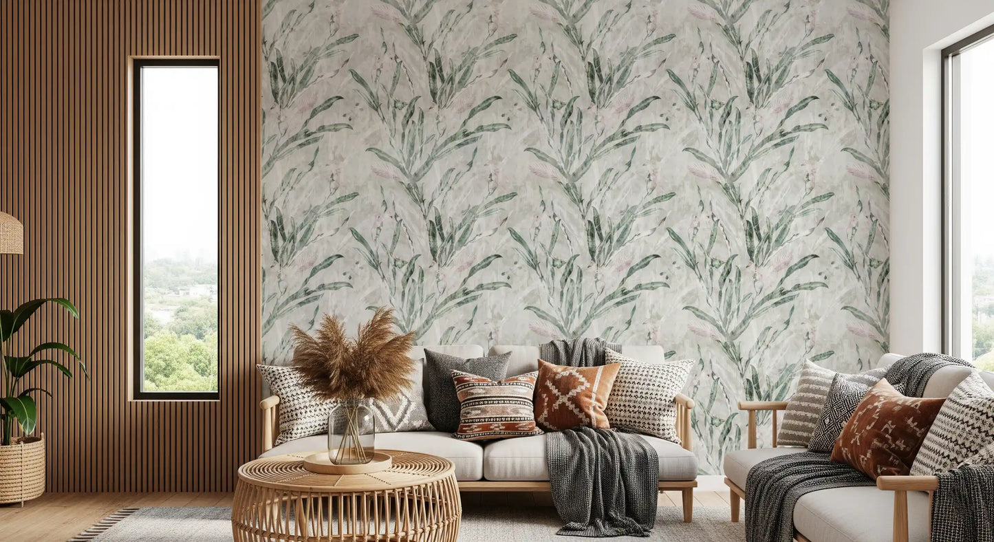 Ethereal Botanical Sage and Blush Wallpaper⁠