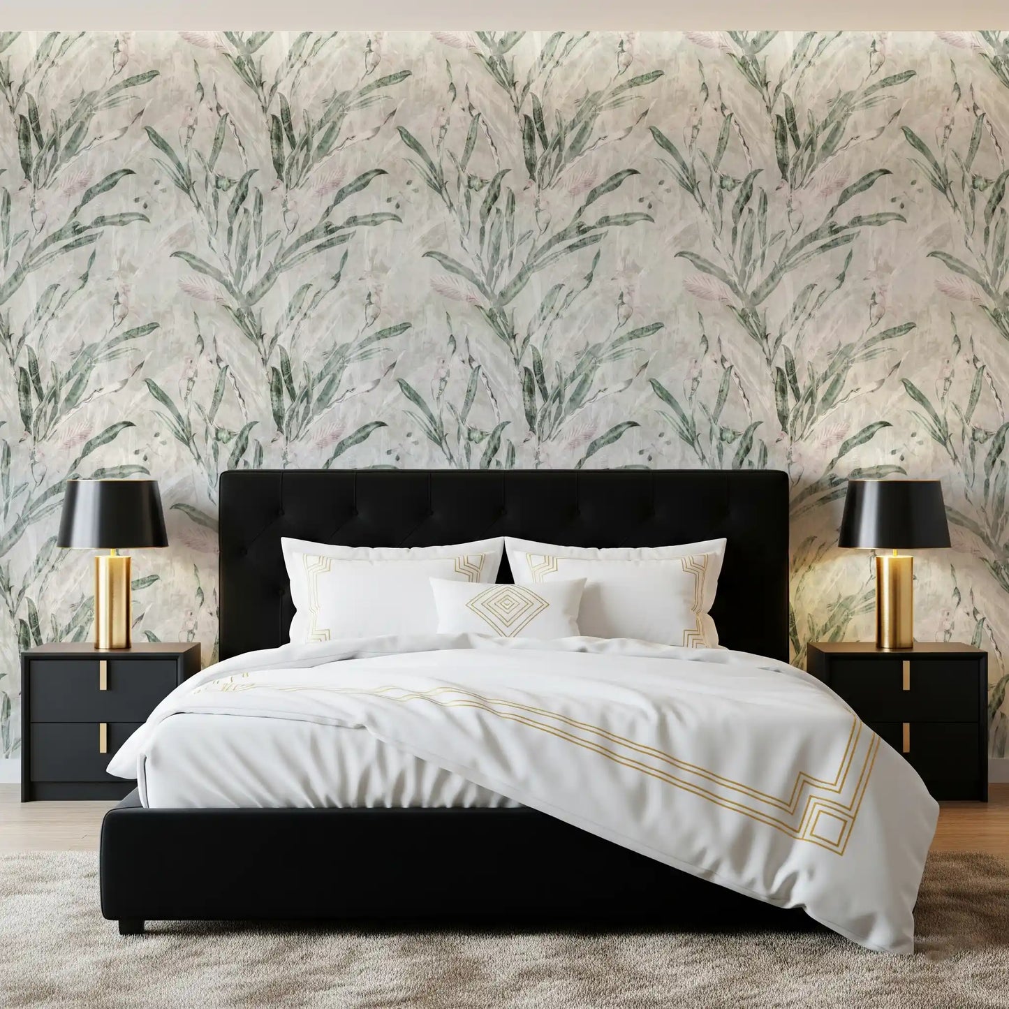 Ethereal Botanical Sage and Blush Wallpaper⁠