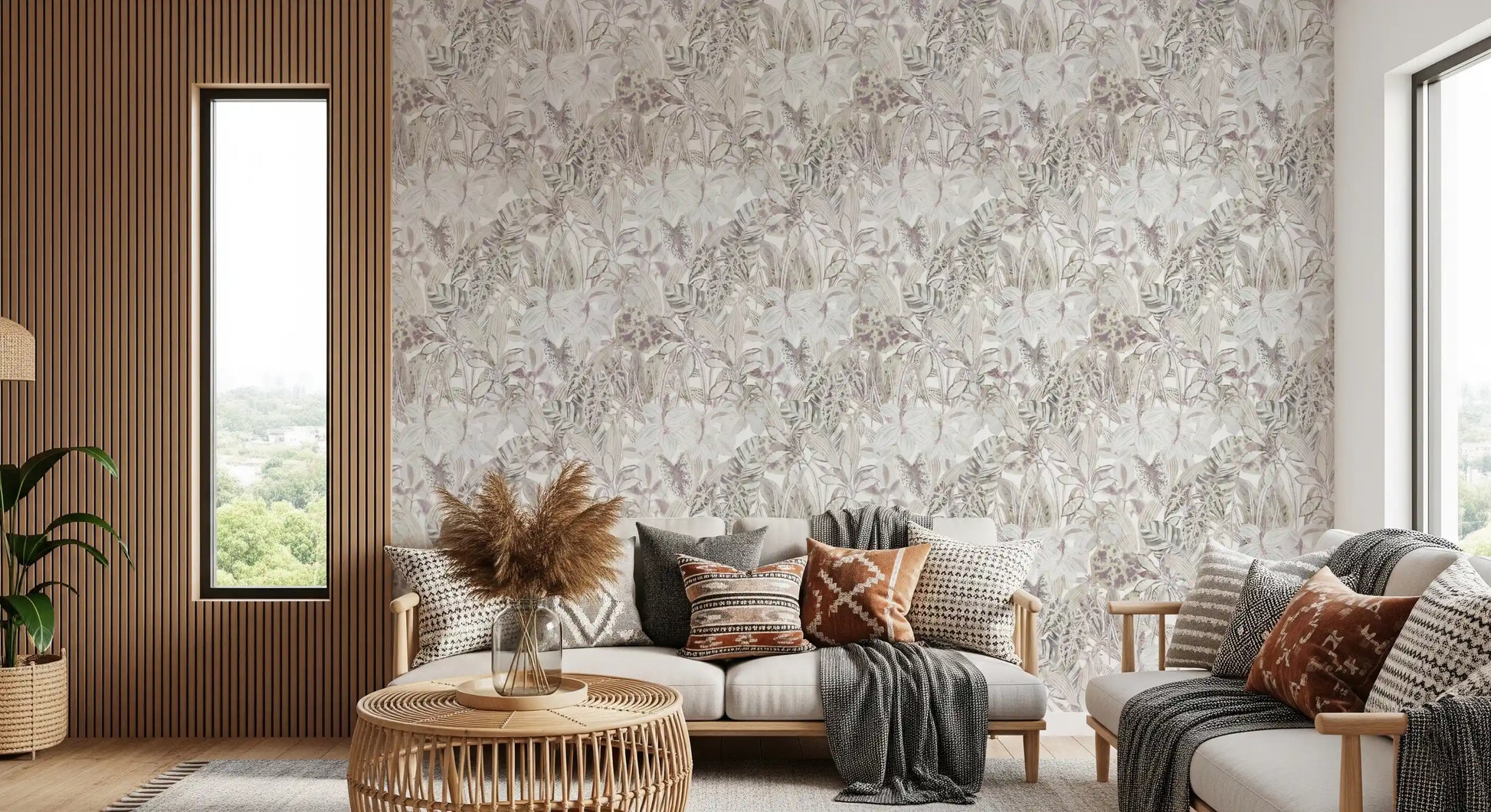 Ethereal Botanical Foliage Wallpaper⁠