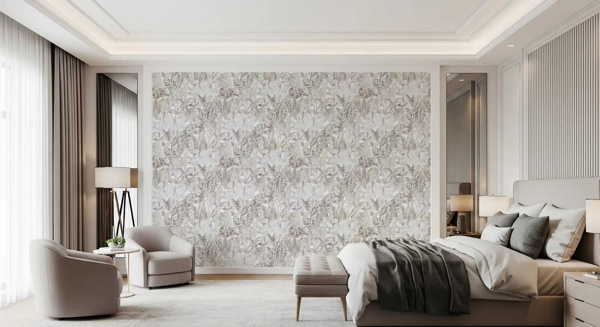 Ethereal Botanical Foliage Wallpaper⁠