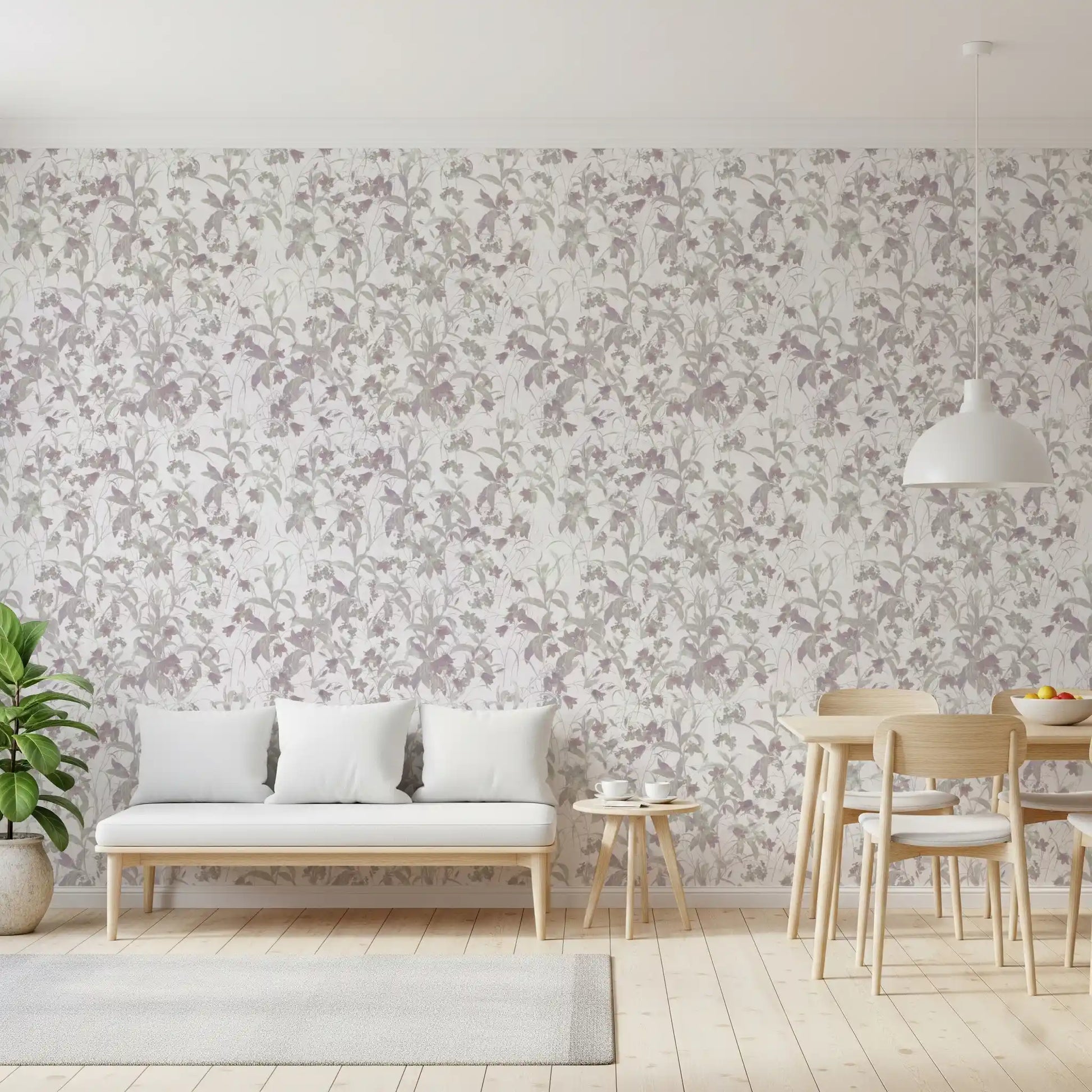 Serene Watercolor Botanical Trail Wallpaper⁠