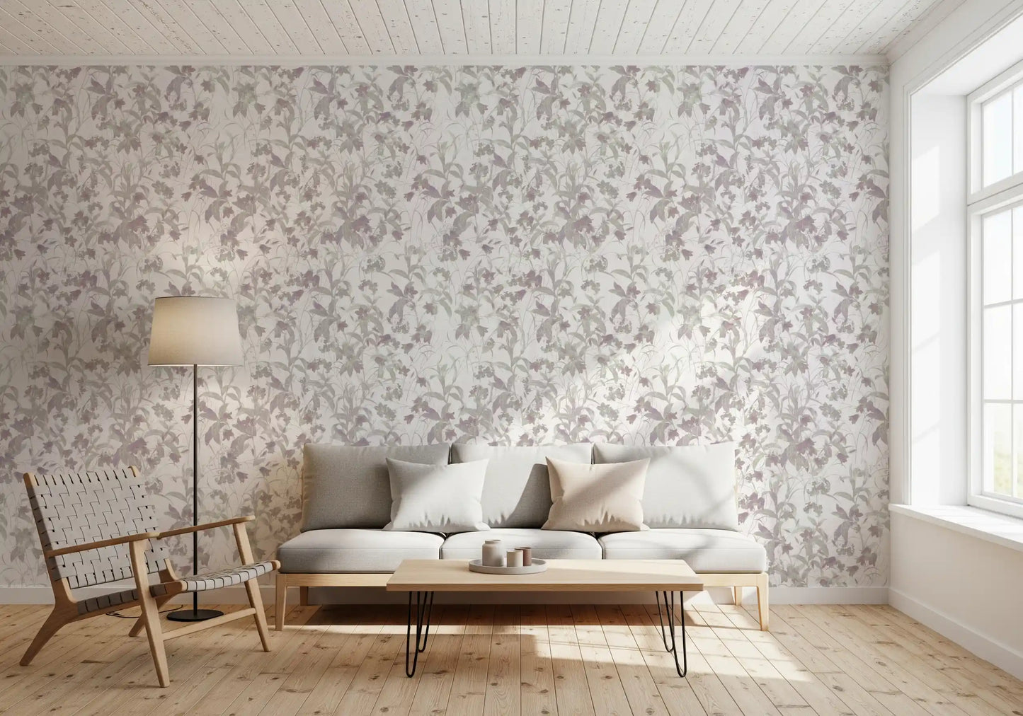 Serene Watercolor Botanical Trail Wallpaper⁠
