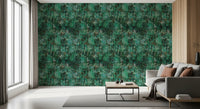 Abstract Emerald Fractured Glaze Wallpaper⁠