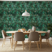 Abstract Emerald Fractured Glaze Wallpaper⁠