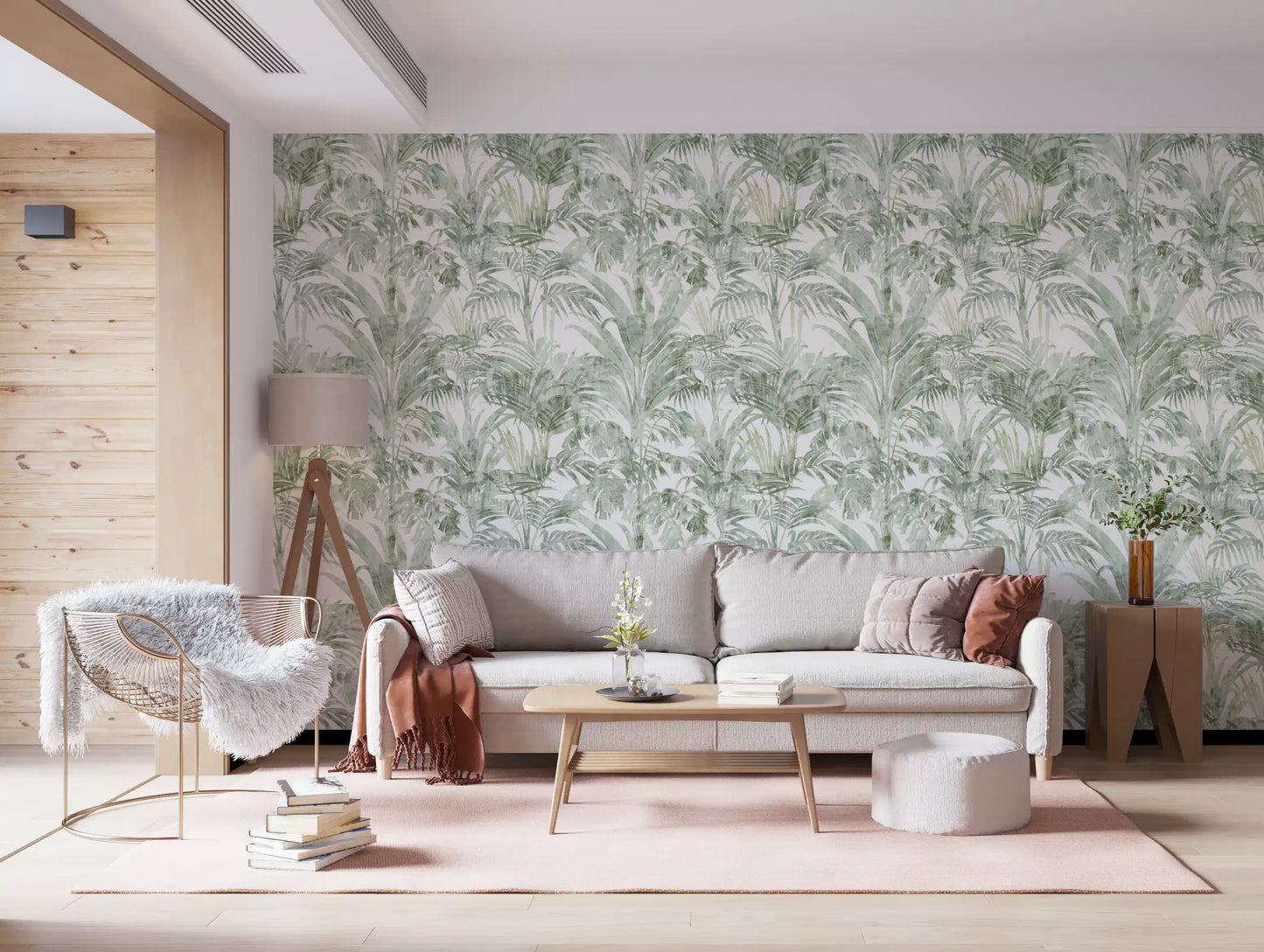 Sage Botanical Palm Fronds Wallpaper⁠