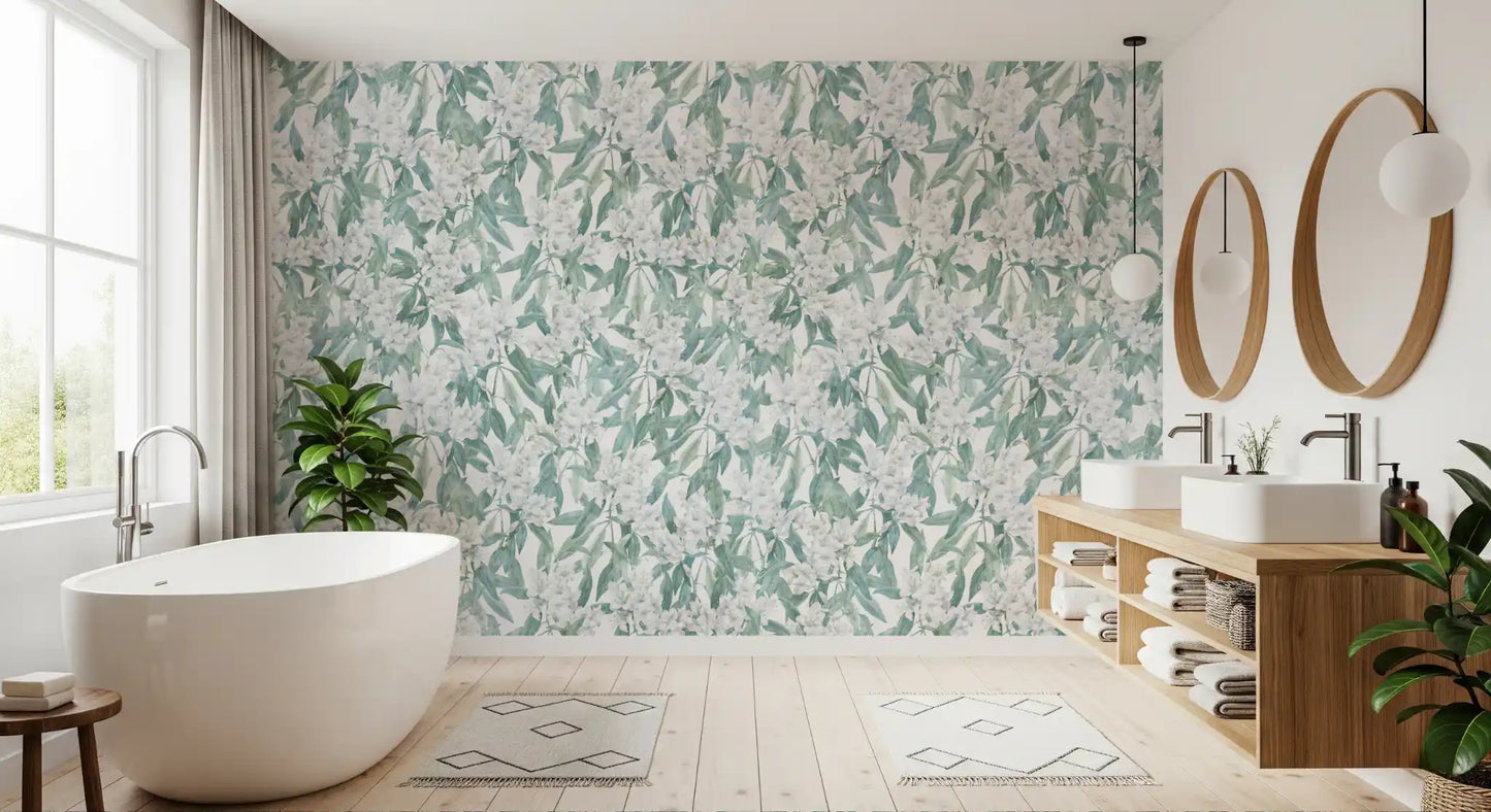 Minimalist Garden Leaf Trail Wallpaper⁠