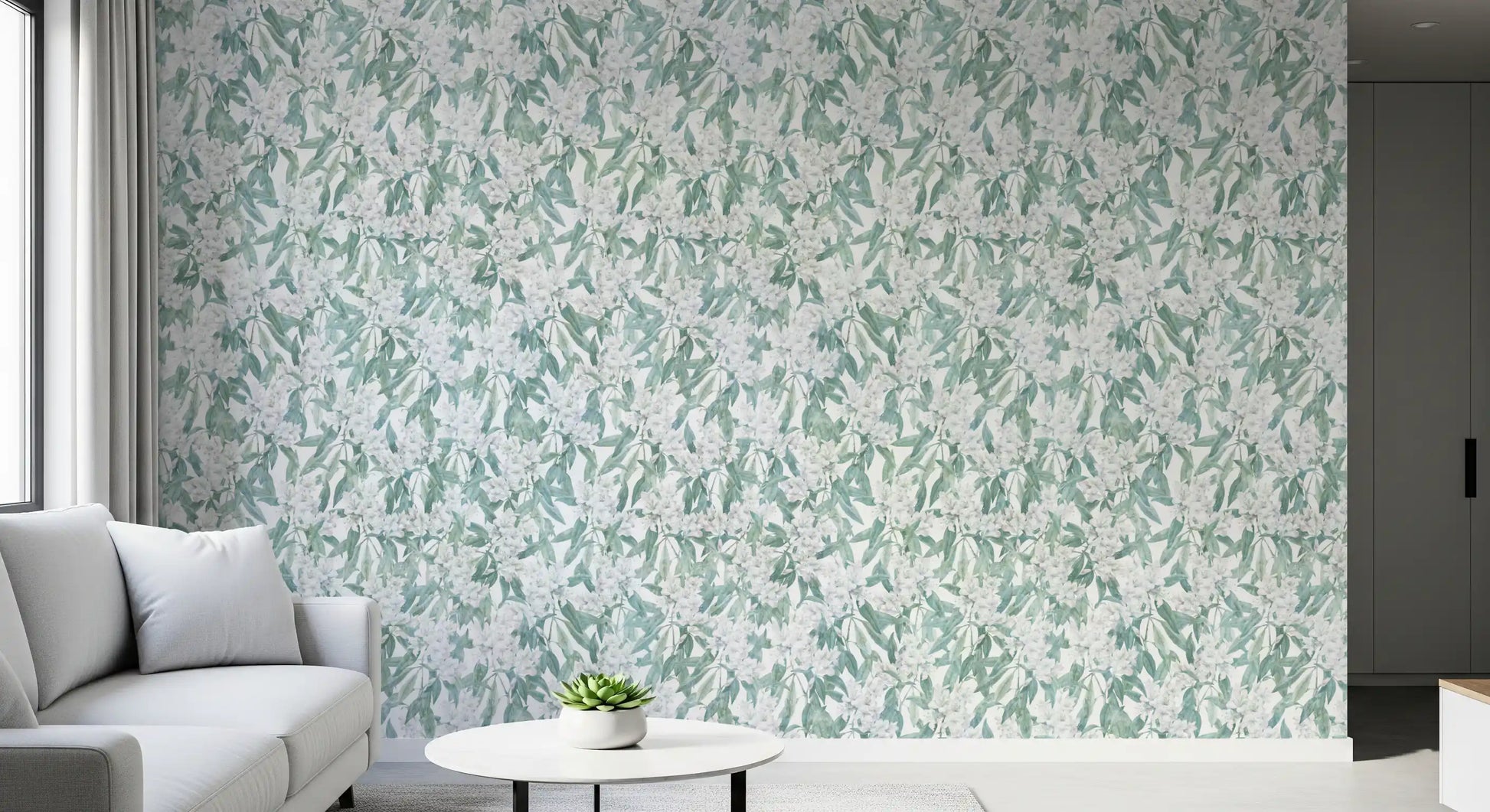 Minimalist Garden Leaf Trail Wallpaper⁠