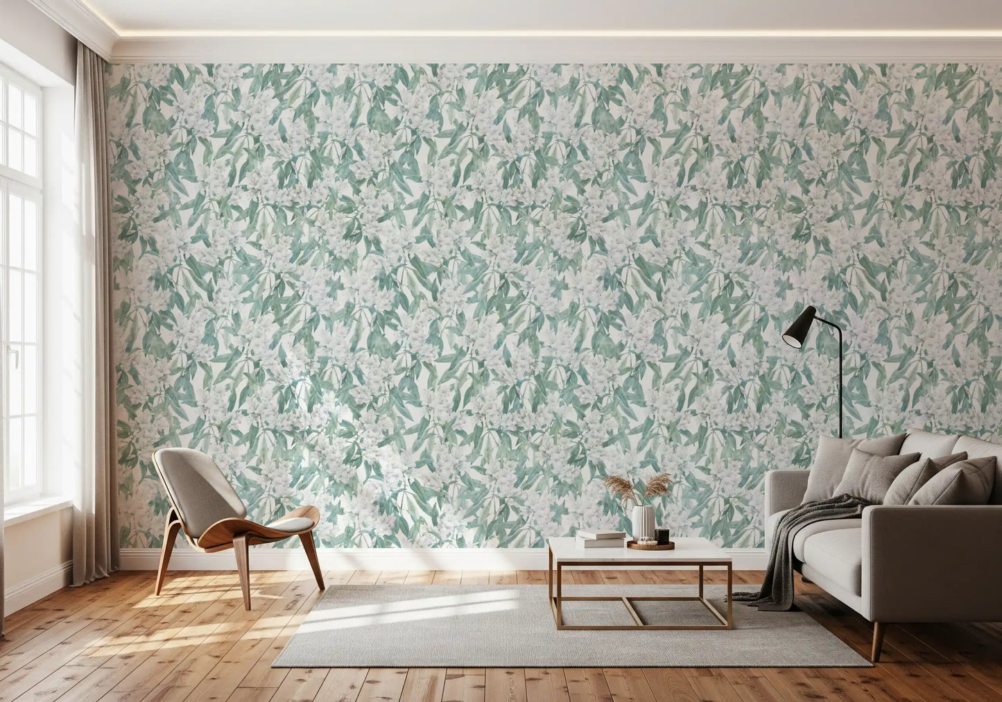Minimalist Garden Leaf Trail Wallpaper⁠