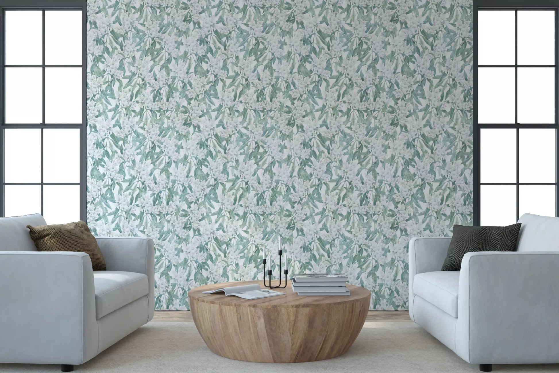 Minimalist Garden Leaf Trail Wallpaper⁠