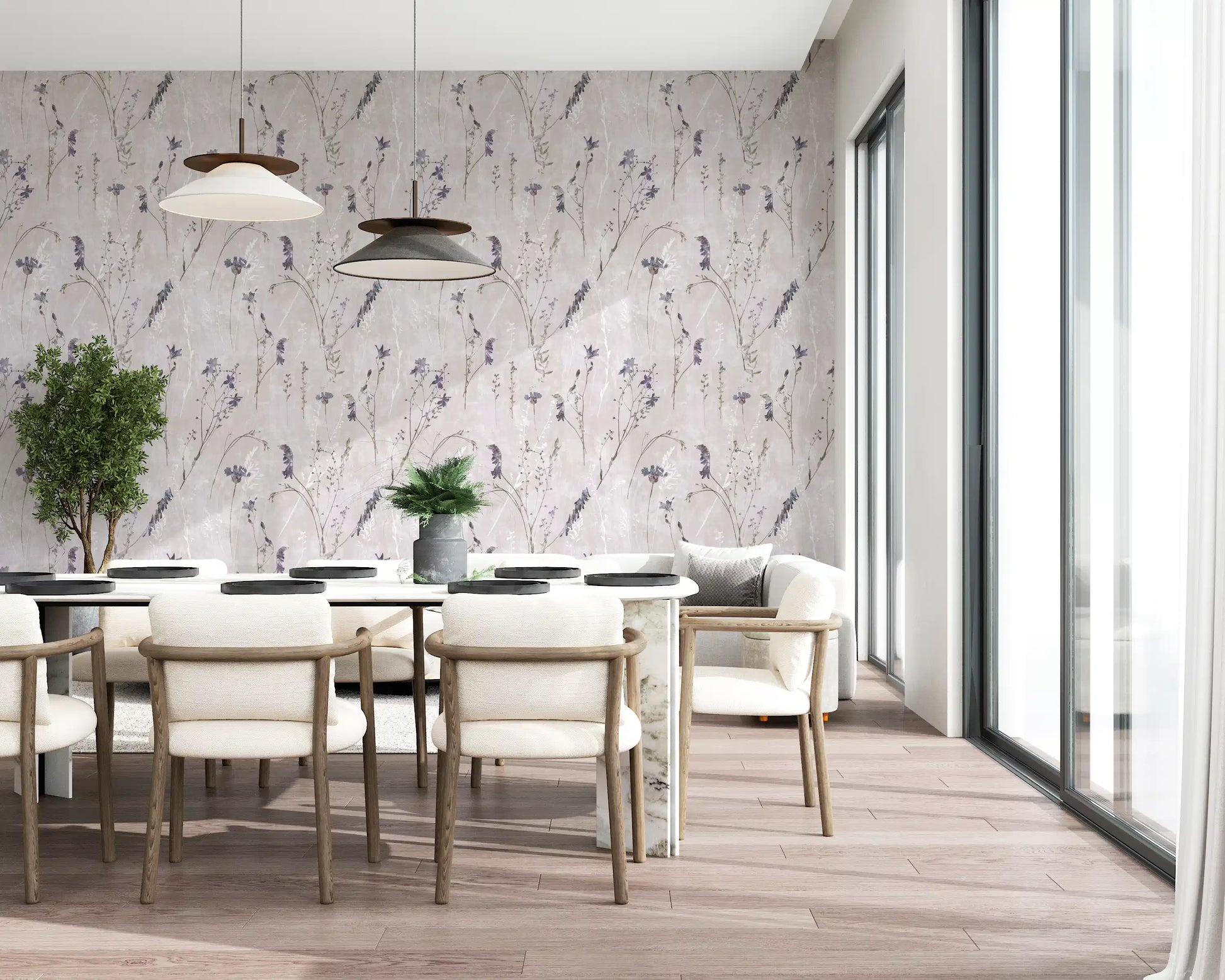 Ethereal Pressed Wildflowers Wallpaper⁠