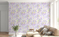 Whimsical Wildflower Garden Motif Wallpaper⁠
