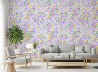 Whimsical Wildflower Garden Motif Wallpaper⁠