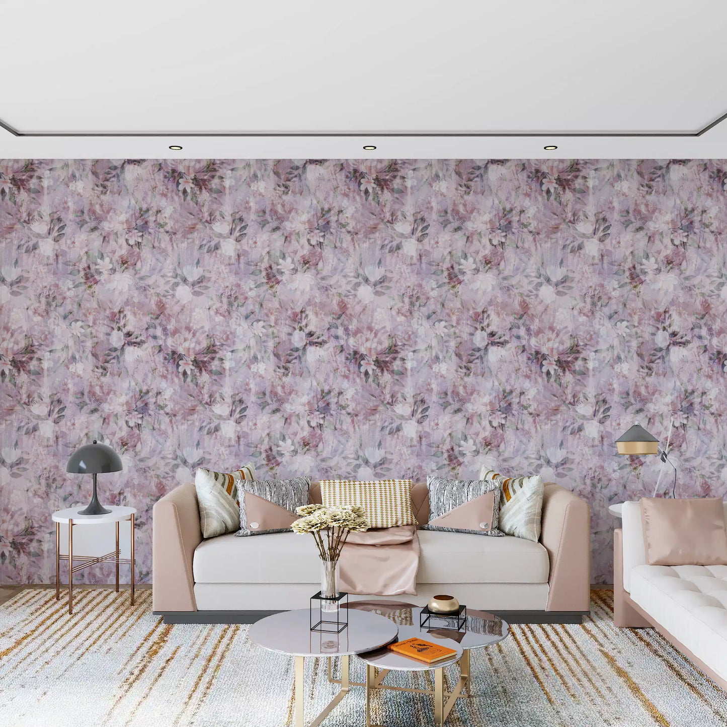 Muted Meadow Brushstroke Print Wallpaper⁠