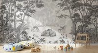 Woodland mural in a toddler room with a star rug GD12399