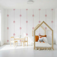 Soft Pink Ribbon Vertical Stripe Wallpaper⁠