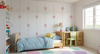 Soft Pink Ribbon Vertical Stripe Wallpaper⁠