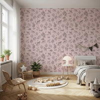 Enchanted Unicorn Forest in Blush Wallpaper⁠