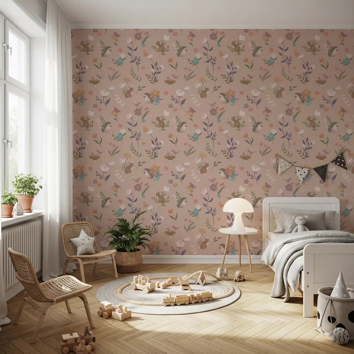 Whimsical Forest Friends Meadow Wallpaper⁠