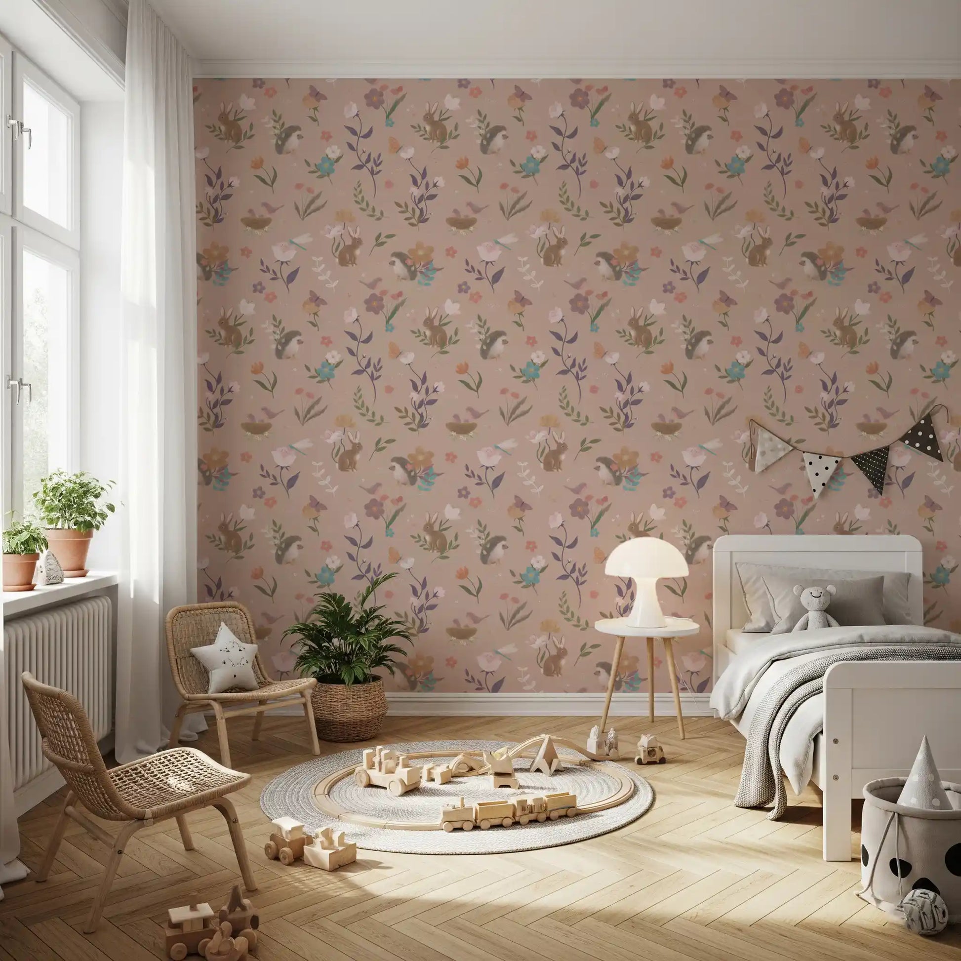 Whimsical Forest Friends Meadow Wallpaper⁠