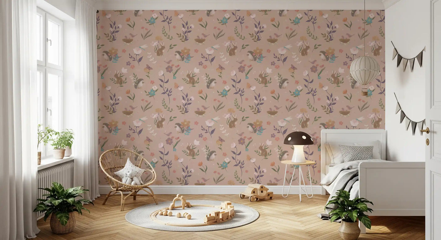 Whimsical Forest Friends Meadow Wallpaper⁠