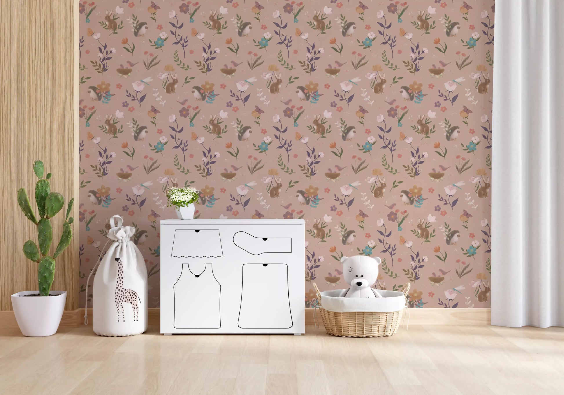 Whimsical Forest Friends Meadow Wallpaper⁠