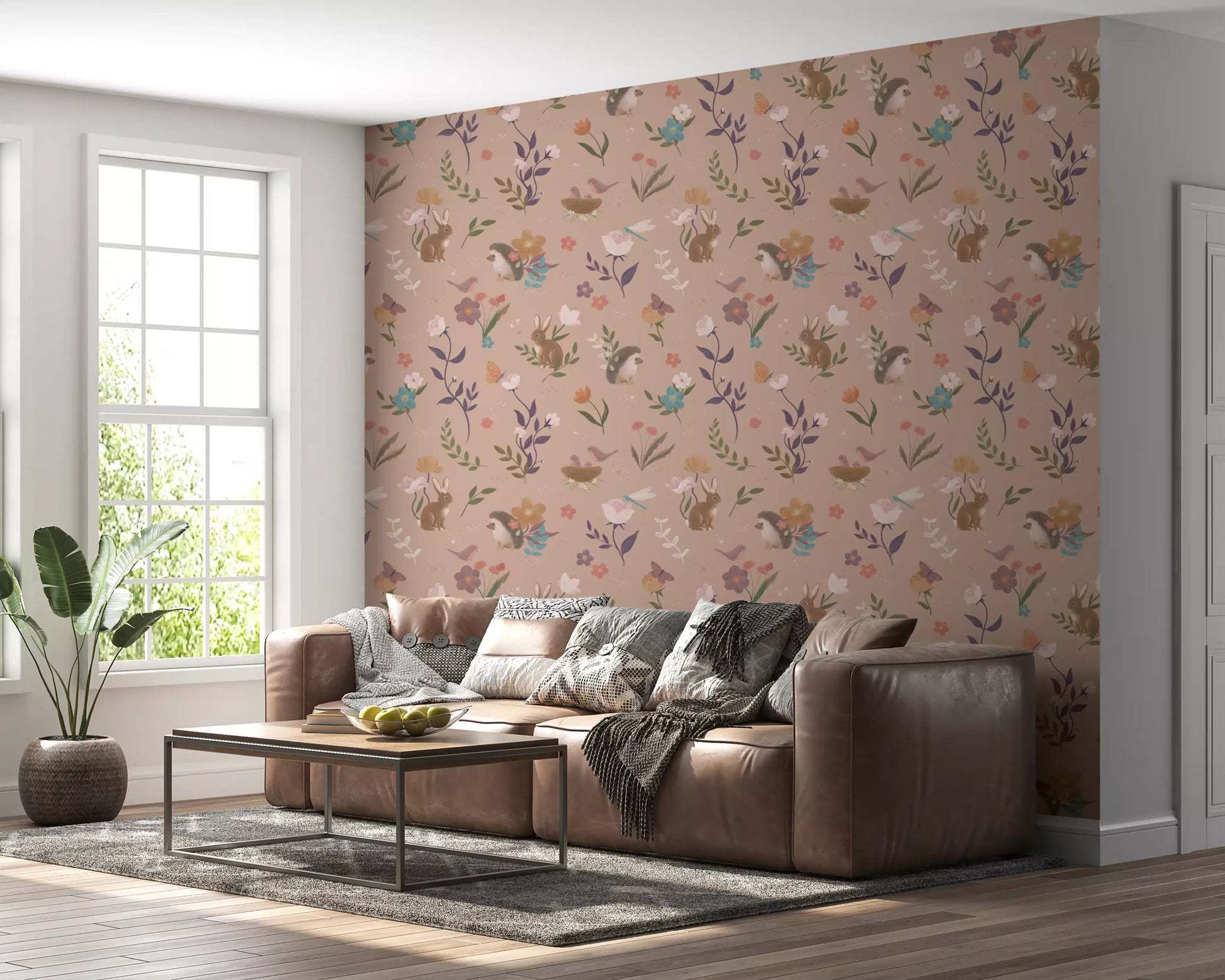 Whimsical Forest Friends Meadow Wallpaper⁠
