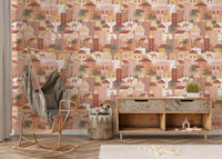 Ancient City Palm Grove Motif Wallpaper⁠