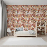 Ancient City Palm Grove Motif Wallpaper⁠
