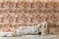 Ancient City Palm Grove Motif Wallpaper⁠