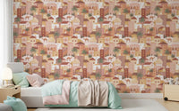 Ancient City Palm Grove Motif Wallpaper⁠