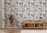 Middle Eastern Desert Town Sketch Wallpaper⁠