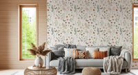 Rustic Meadow Botanical Sketch Wallpaper⁠