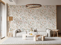 Rustic Meadow Botanical Sketch Wallpaper⁠