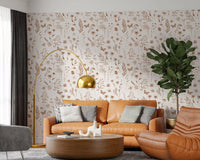 Rustic Meadow Botanical Sketch Wallpaper⁠