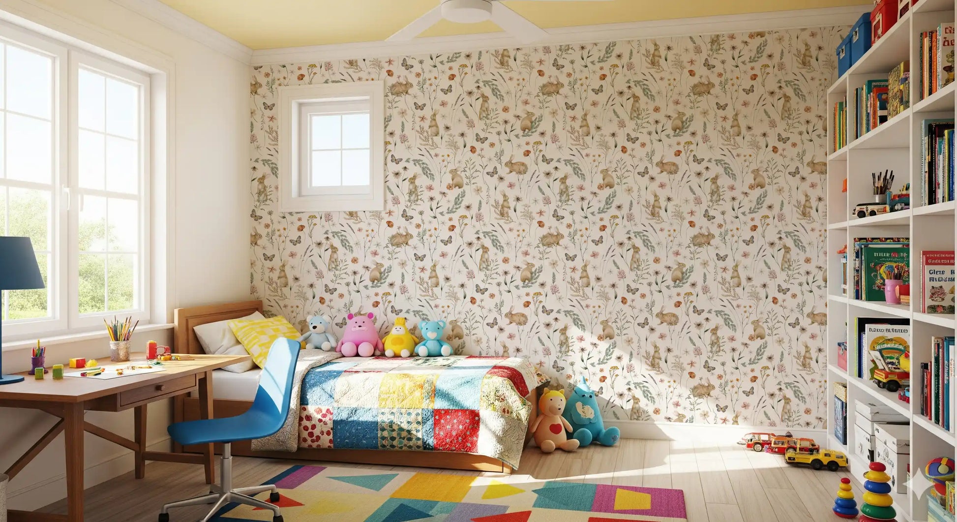 Enchanted Woodland Bunny Trail Wallpaper⁠