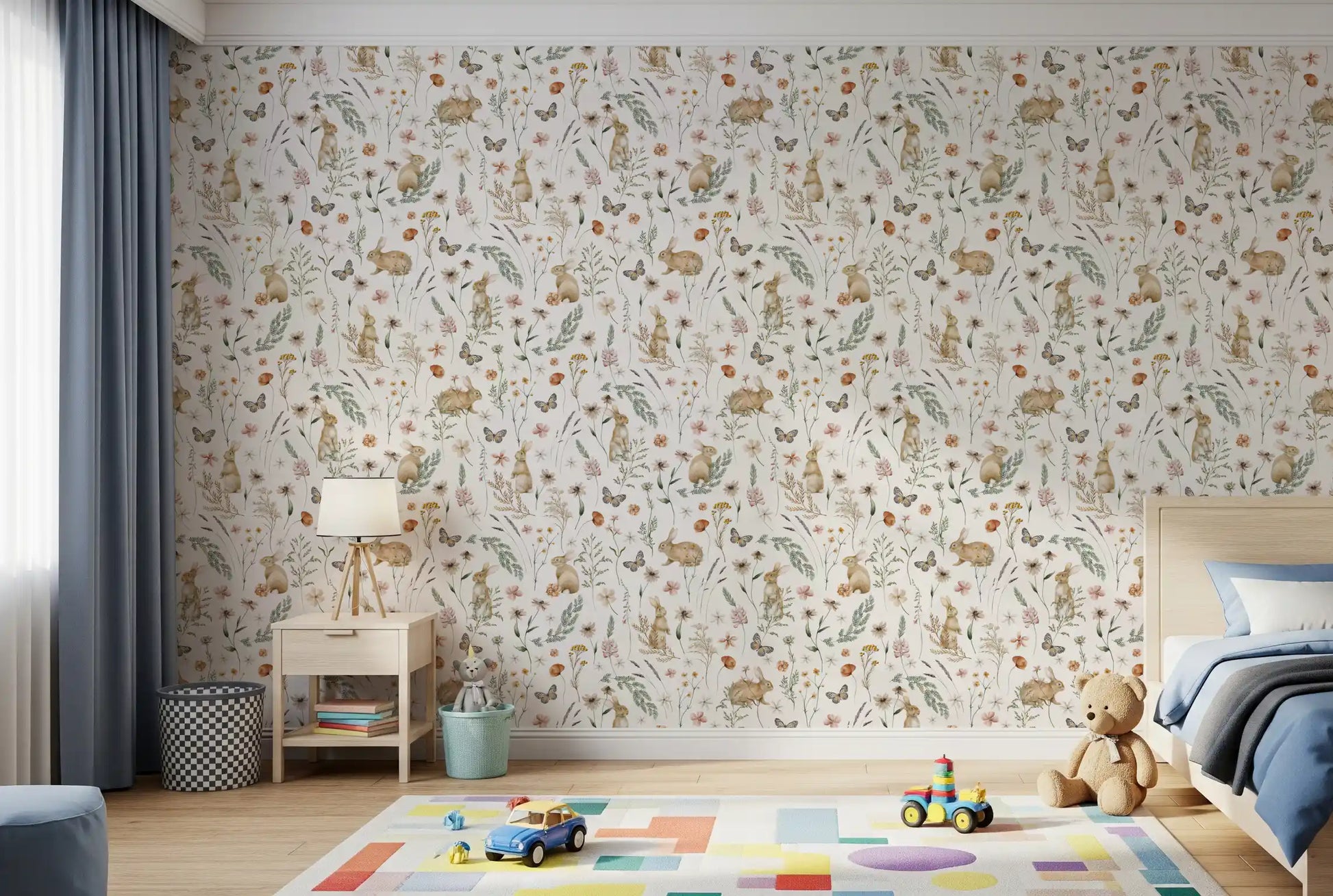 Enchanted Woodland Bunny Trail Wallpaper⁠