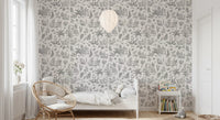 Rustic Forest Friends Botanical Sketch Wallpaper⁠