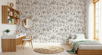 Rustic Forest Friends Botanical Sketch Wallpaper⁠