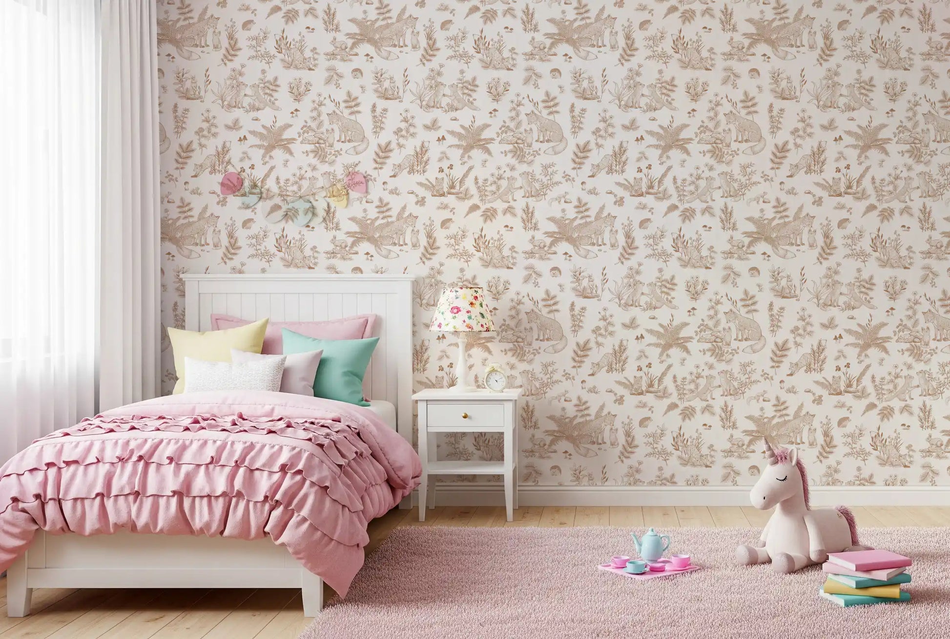Enchanted Forest Line Art Wallpaper⁠