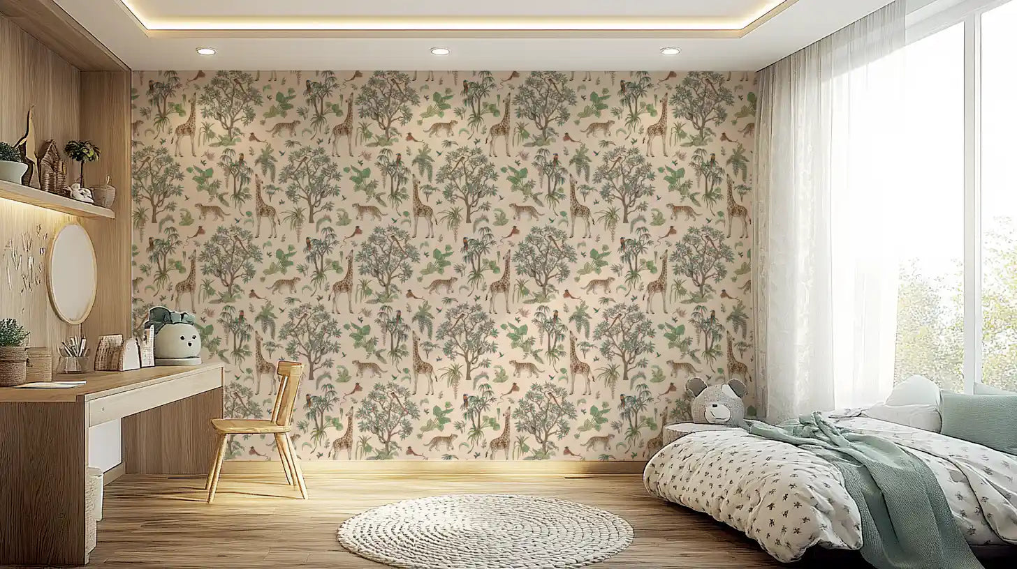 Safari Wildlife Jungle Sketch Wallpaper⁠